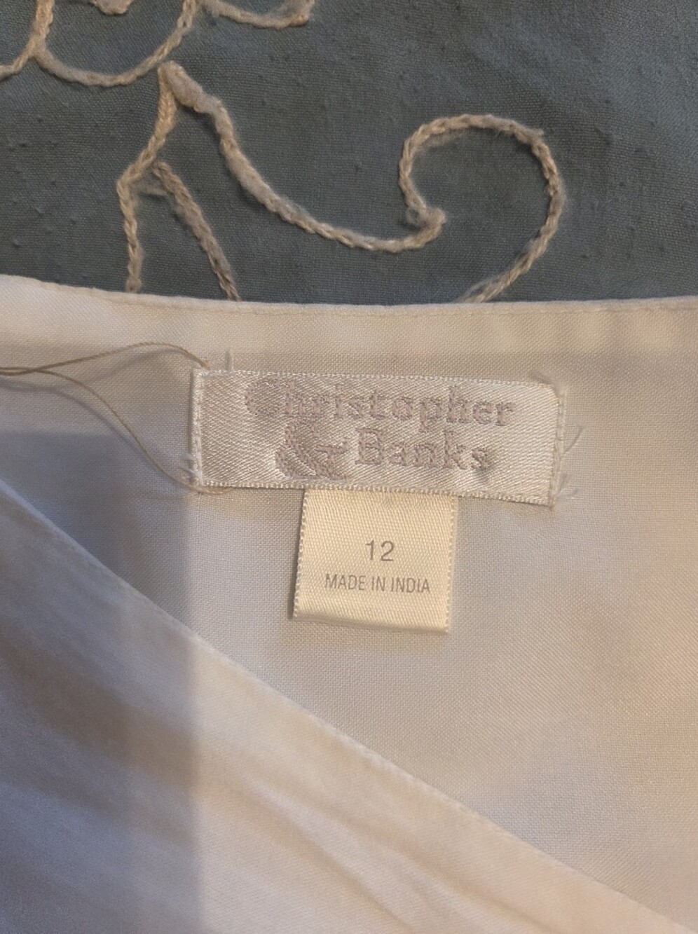 Christopher & Banks White Cotton Skirt with Multicolor Embroidery - Picture 4 of 6